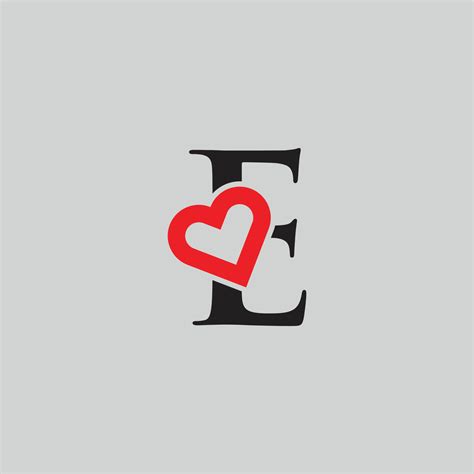 Unique Tattoo Ideas: Letter E with Heart Design